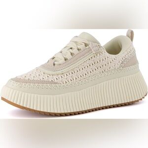 Women's Cream Platform Sneakers
